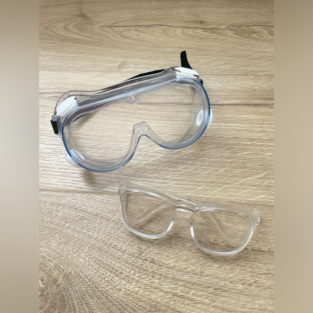 Bundle of Two Anti-Fog Protective Safety Goggles Clear Lens Wide-Vision Glasses